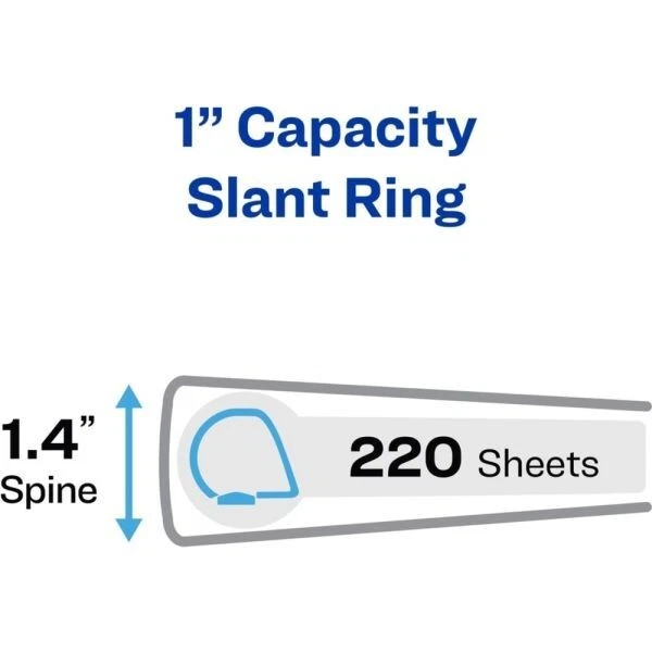 NEW! Avery #72124 11" x 17" White Binder w/1" Slant Rings, 250 Sheet Cap., 2/$25 - Image 4 of 4