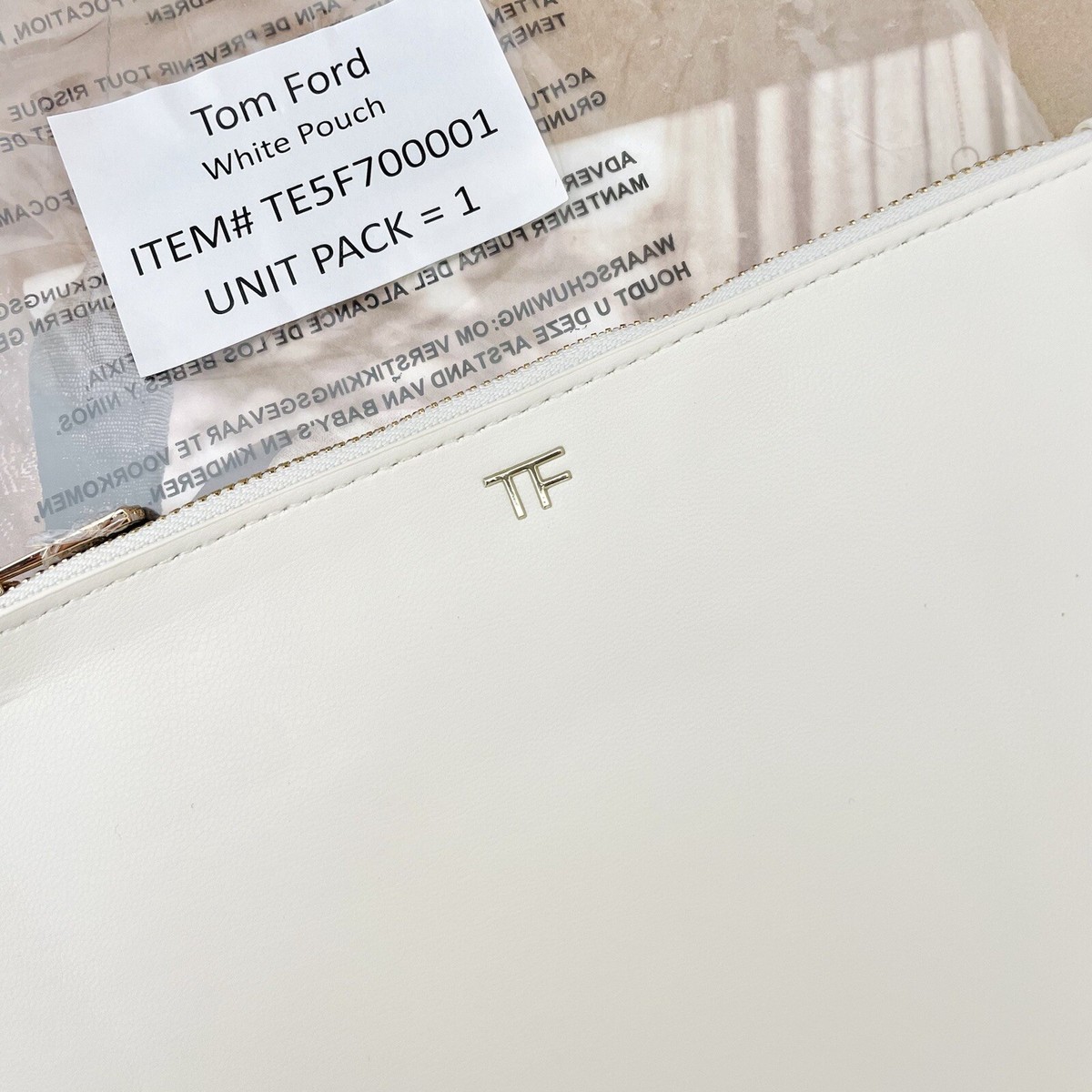 【送料&関税込】Tom Ford Pouch Tom Ford White Zip Pouch/Clutch | eBay
