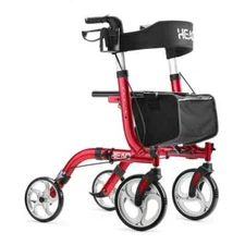 HEAO Rollator Walker for Seniors,10" Wheels - Red