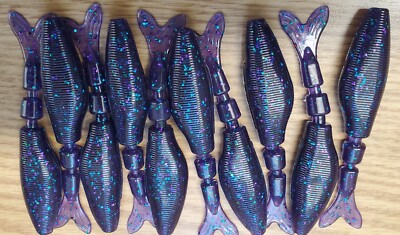 CHATTERBAIT,SWIM JIG,BLADED JIG TRAILER 4' (CANDY BUG) 10 PACK GARLC+SALT
