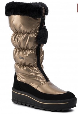 gold snow boots
