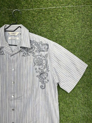 Da Vinci Charlie Sheen 半袖シャツ XXL DaVinci Mens Charlie Sheen Short Sleeve Button Down Shirt