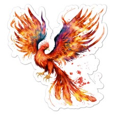 Phoenix Bird Fire, Vinyl Decal Sticker, Indoor Outdoor, 3 Sizes, 9329