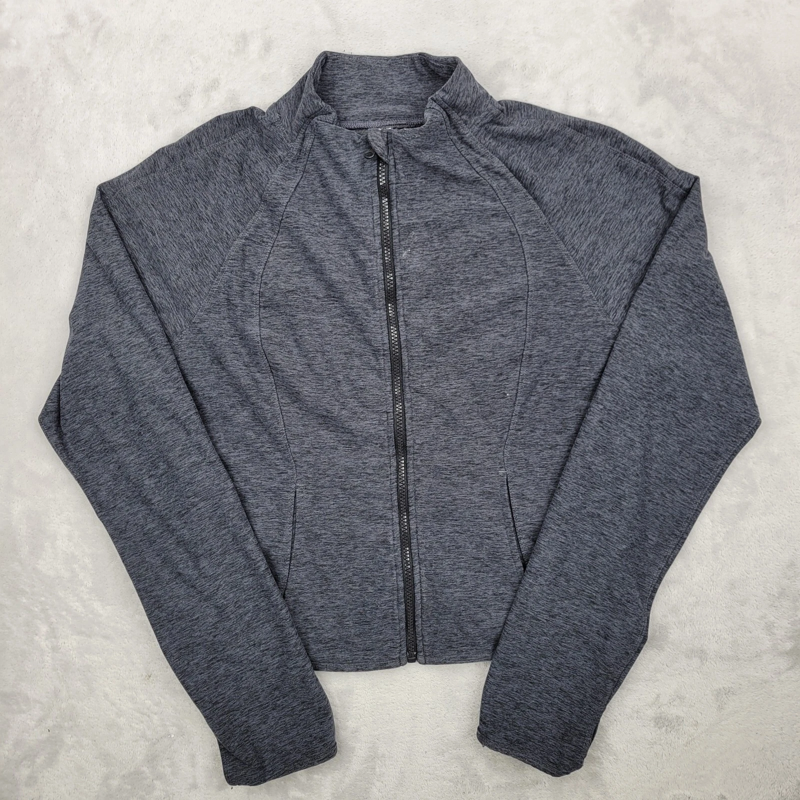 yogalicious lux thumb hole grey sweater