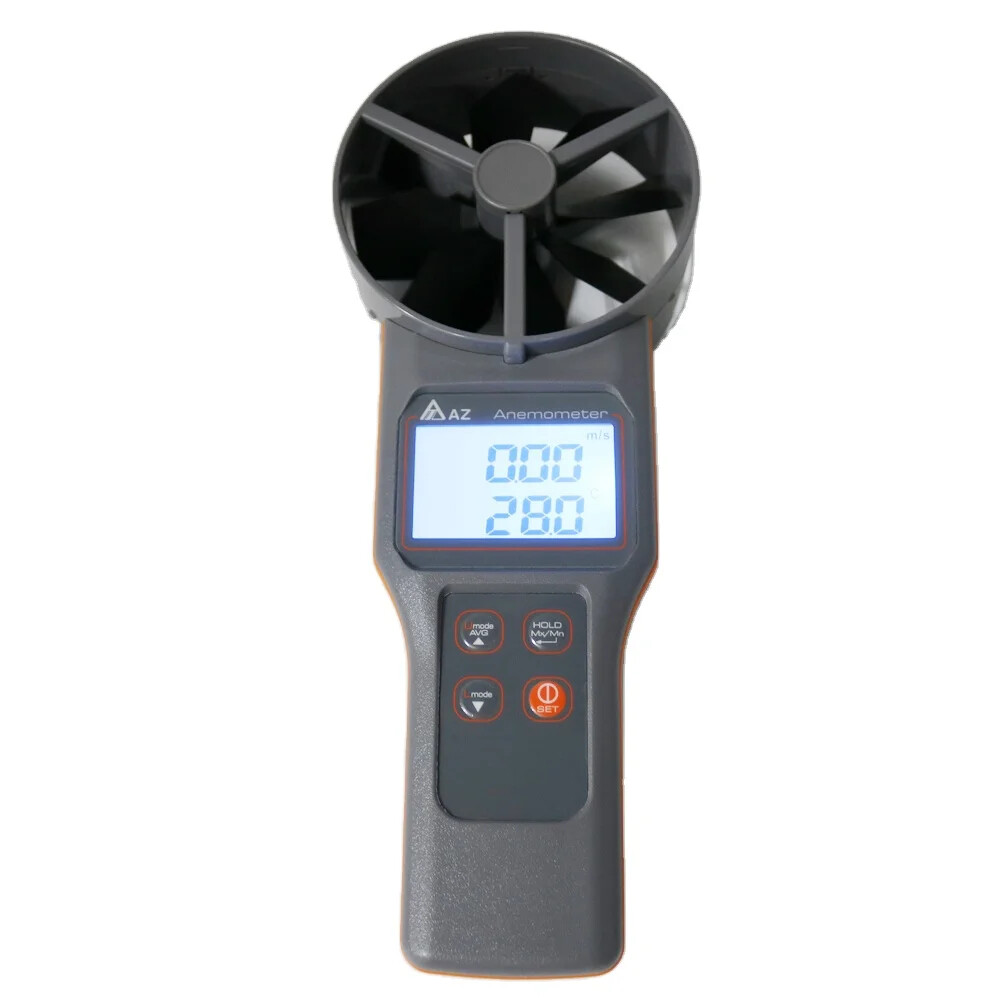 AZ8916 10 cm de diámetro tipo paleta temperatura y anemómetro medidor de velocidad del viento rango de velocidad del viento