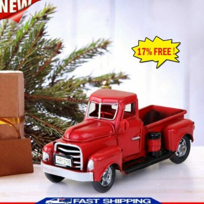 Classic Red Pickup Truck Vintage Metal Rustic Christmas Farm Decor House к  H8A5
