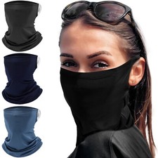 Neck Gaiter Face Mask with Ear Loops Balaclava Scarf UV Sun Protection Bandanas