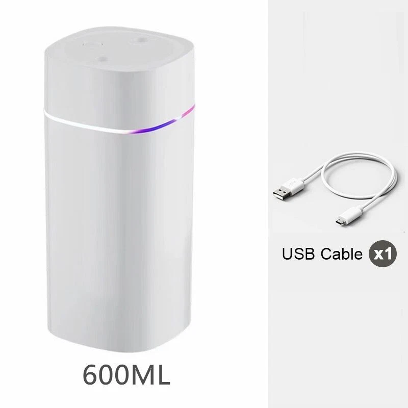 Portable Mist Humidifier; 600ml Small Desk Cool Mini Humidifier With Colorful Ni - Image 2 of 4