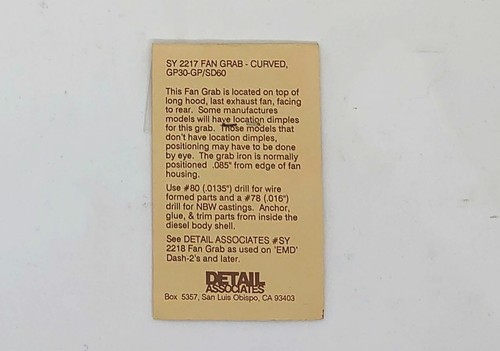 DETAIL ASSOCIATES American HO Scale Detailing Parts - Multi Listing - Picture 115 of 203