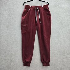 FIGS Women Scrub Pants S Red Zamora Jogger Drawstring Mid Rise 28" Inseam