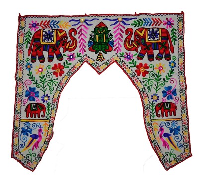Animal Temple Door Toran embroider tribal door décor valance boho tapestry art