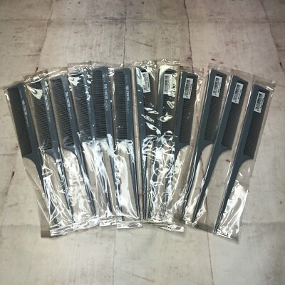 12-pack Tool Structure 8'' Tail Haircutting Comb Star67, Gray, 502203