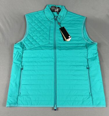 Greyson Golf Vest Yukon Ultralight Waterproof Large Rabbit Foot Green MSRP $225