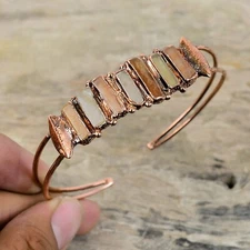 Carnelian Rough Jewelry Copper Gift For Mother Electroformed Adjustable Bangle