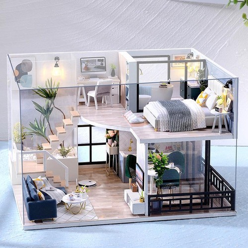 Doll House Kit 3d Wooden Family Kids Assembly Building Girl Gift Barbie Dream - Bild 10 von 25