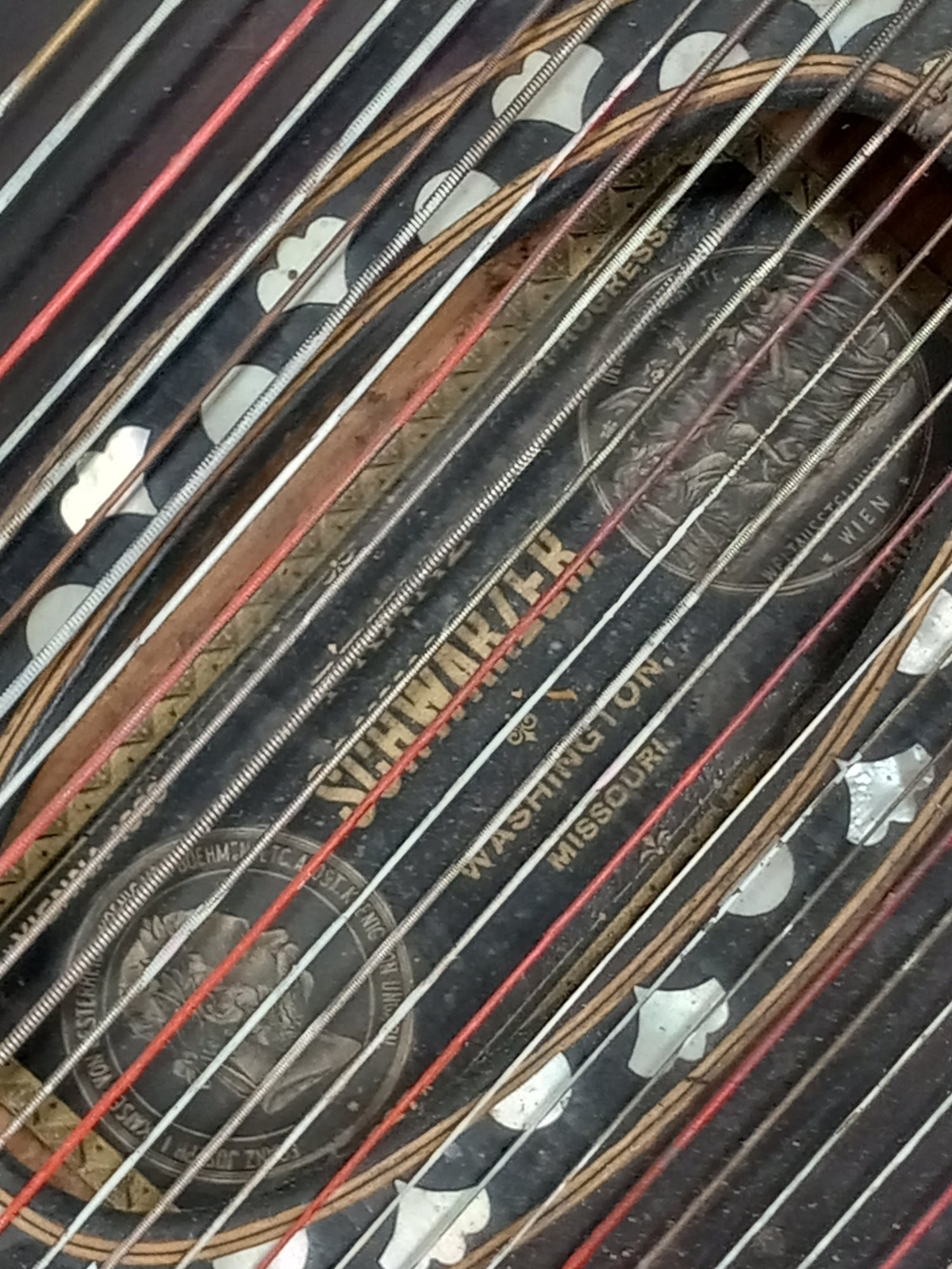 Antique Franz Schwarzer Mother of Pearl Inlay Zither eBay