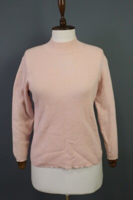 Saint James Pink Ribbed Wool Knit Sweater Size USA 14