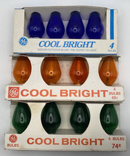 12 NOS GE Cool Bright C-7 Transparent Multi-Color 5 Watt Bulbs  Tested Working