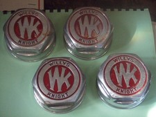 Antique Willys Knight 66 66a Wood Wheel Hub Caps Nos X 4 1925 - 1929