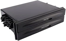 Car Auto Din Radio Pocket Cd Radio Pocket Drink Cup Holder Storage Box, Black