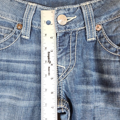 True Religion Damen Gr. 27 Straight Leg Jeans U Pattentaschen Y2K Low Rise - Bild 6 von 12