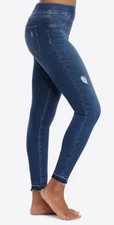 SPANX Distressed  Frayed Released Hem Jeggings Skinny Jeans Denim Medium 28x27