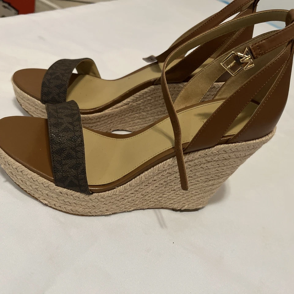 Michael Kors Serena Flex Camel Tan Leather Sandals Ankle Straps Size 10M - Image 2 of 4