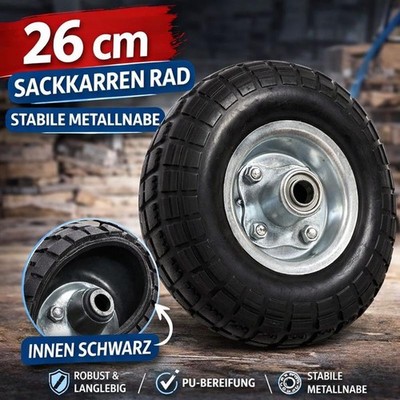 Sackkarrenrad Reifen 1 oder 2 Stück PU Vollgummi Sackkarre Ø 260 mm 4.10/3.50-4