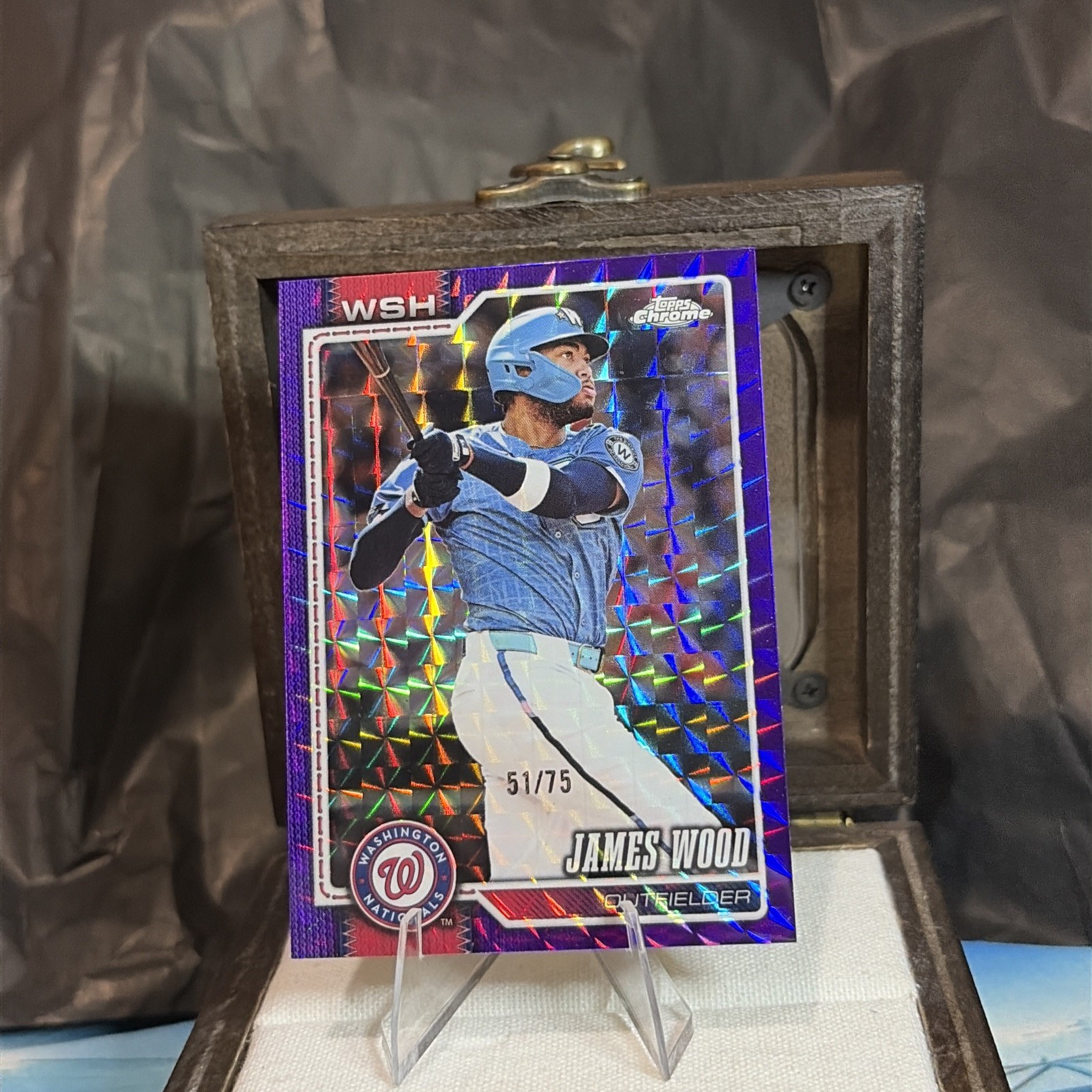 2026 Topps Chrome James Wood Purple Geo #/75 Nationals