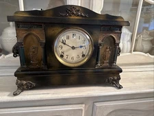 Antique Sessions Mantle Clock  1903  8 Day Wind  Chines Working Accurate Time
