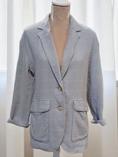 Madewell Cotton Linen Light Blue Blazer Jacket Womans Size 4 Preppy Summer