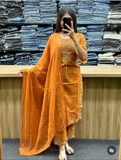 Indian Women's Ethnic Kurti Pant Dupatta Set Pakistani Wedding Wear Salwar Suit