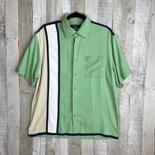 Nat Nast Luxury Originals 100 Silk Button Down Shirt Mens Medium Retro 50s