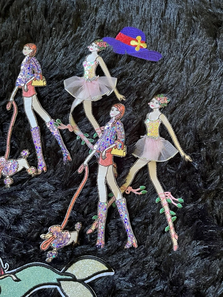 Lot Of Funky Patches Rainbow Unicorn Bike Mermaid Cats Glitter Ballet Dog - Image 2 of 4