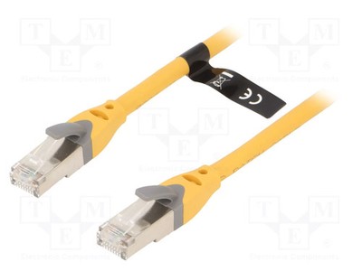 S/FTP PVC RJ45-Stecker,beiderseitig 6a Patch cord gelb OFC