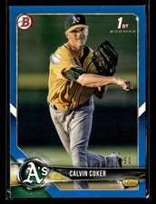 2018 Bowman Draft #BD-92 Calvin Coker Blue #/150 Card Oakland Athletics