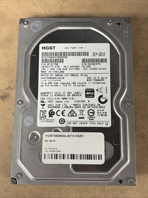 HGST HUS726060AL4210 / 0F22790 Ultrastar 7K6000 6Tb 7200RPM SAS 3.5'' HDD