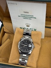 Rolex Oyster Perpetual Date Black Dial 34mm Automatic Watch 15200