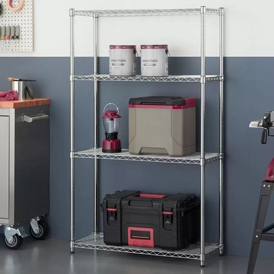 (Beschädigtes Regal) TRINITY EcoStorage  4-stufige Chrom-Aufbewahrungseinheit - 5824-1-R