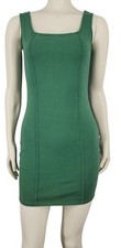 Women's Wild Fable Dress Mini Sleeveless Tank Bodycon Fitted Cotton Spandex Gree