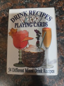 Drink Recipe Playing Cards (54 Different Mixed Drink Recipes) 2018 New 