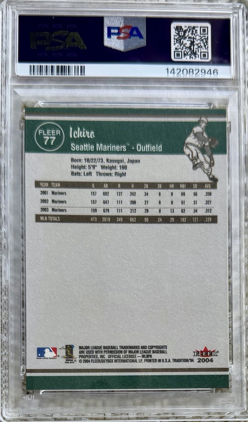 2004 FLEER TRADITION ICHIRO SUZUKI PSA 10 POP 6 view 2