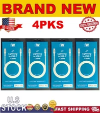 Just Wireless Durable 6 Ft. 8 Pin Connector to USB C Cable Extra Strength White