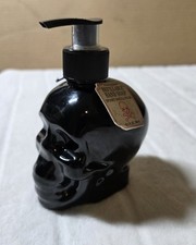 NWT Decorative Black Skull Pump Hand Soap Dispenser Spooky Vanilla Sugar Scent