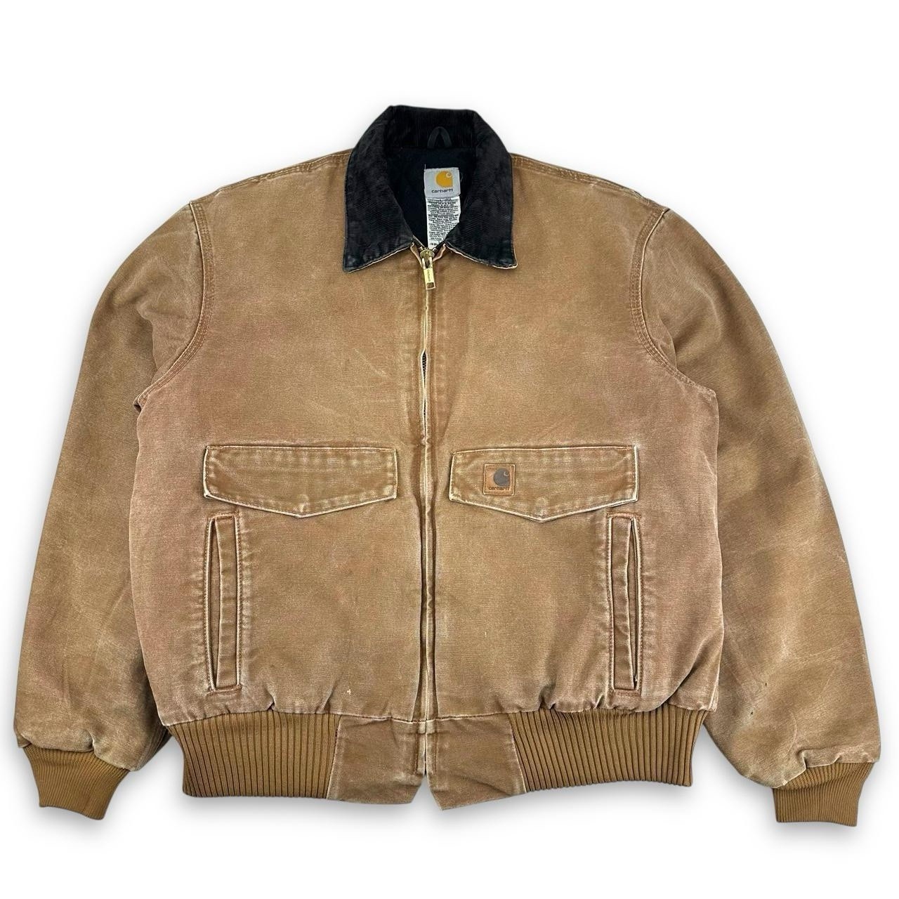 RARE Vintage Carhartt J165 BRN Bomber Jacket, Tan/Brown, Large (CB745)