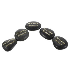 5 Pcs Memorial Rocks for Garden Ornament Grave Makers Humans Engraved Dad