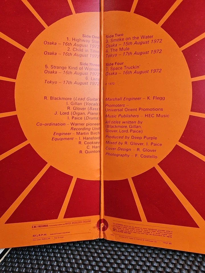 Deep Purple Made In Japan - 1st - VG UK 2-LP vinyl set. With the following text  - Image 4 of 4