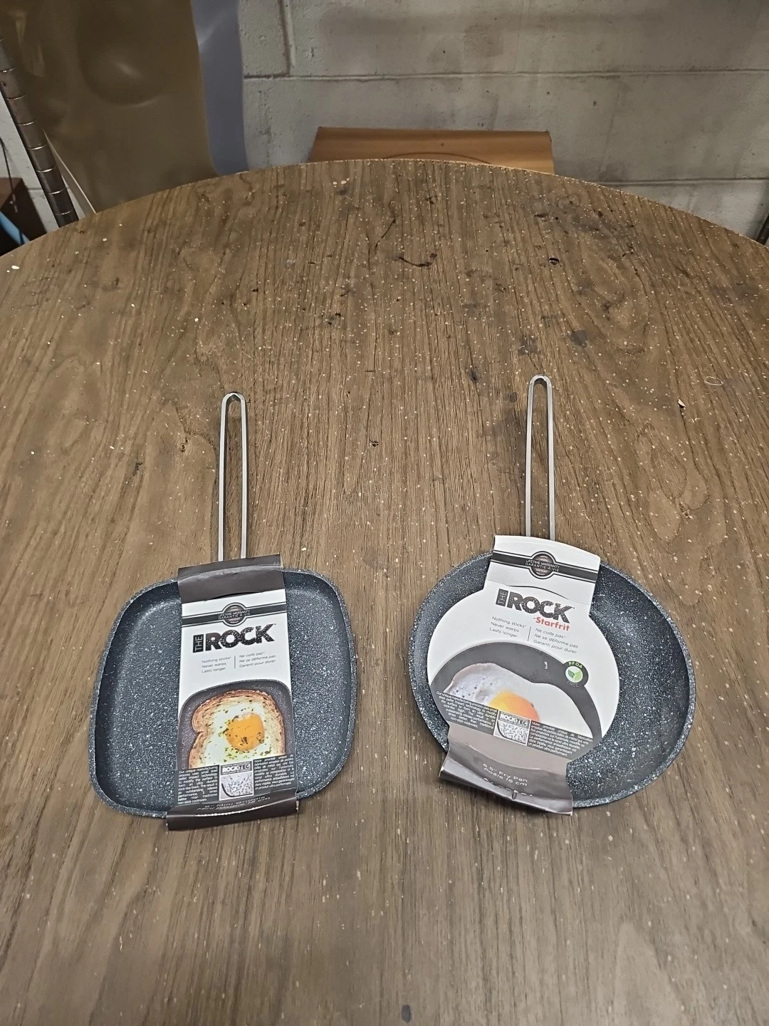 2 The Rock by Starfrit 6” Fry Pan And Mini Griddle Stainless Steel Handle.