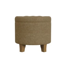 HomePop Home Decor | Upholstered Round Velvet Tufted Foot Rest Ottoman |