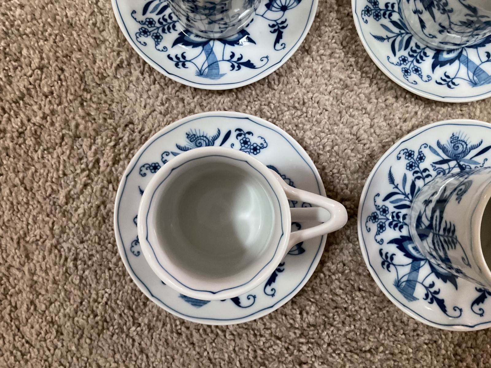 Blue Danube Set of 6 Cups & Saucers 3.25 Inch, Free Shipping